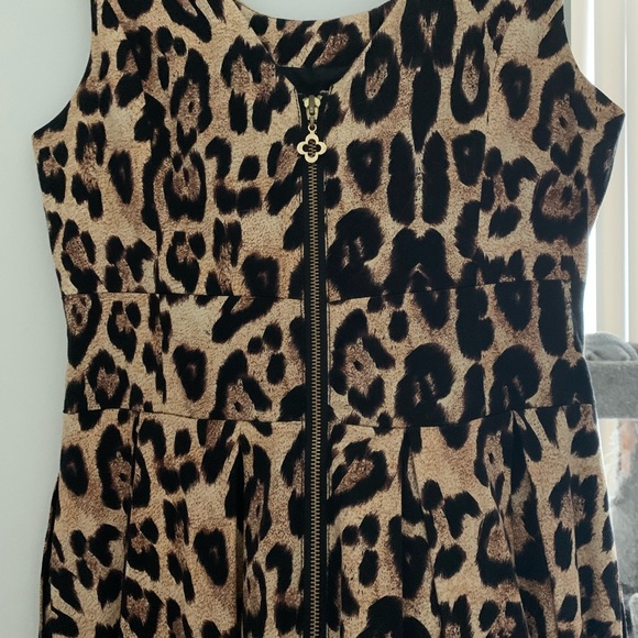Pink Tartan Leopard Dress A-line with pockets size 4 - Picture 3 of 3